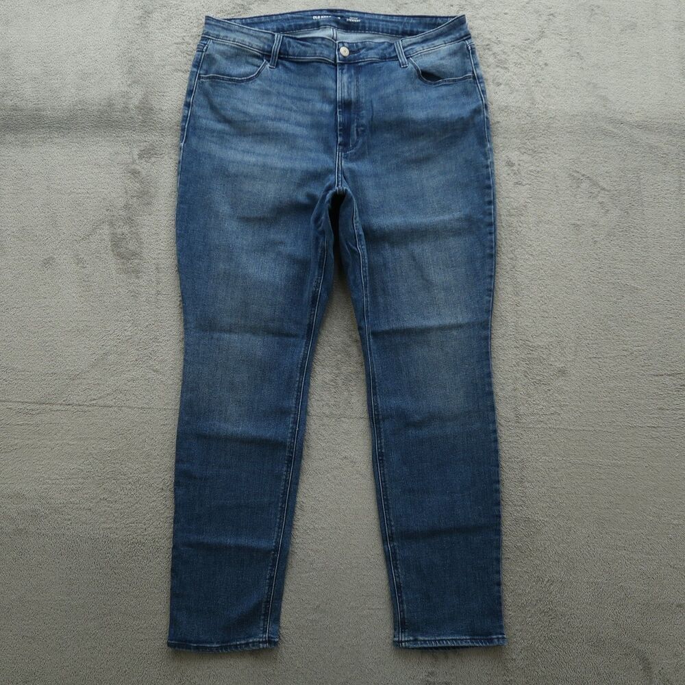 Old Navy Jeans Women's Size 16 Blue High-Rise Straight Denim Pants 29" Inseam